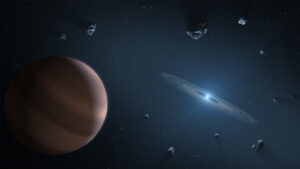 Umělecká představa exoplanetárního systému