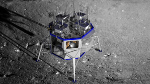 Vizualizace landeru Blue Moon po přistání.