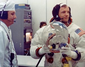 Neil Armstrong v den startu Apolla 11.