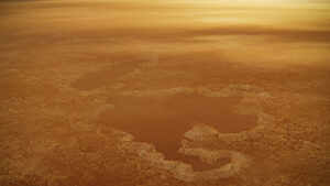 Jezera na Titanu se strmými břehy