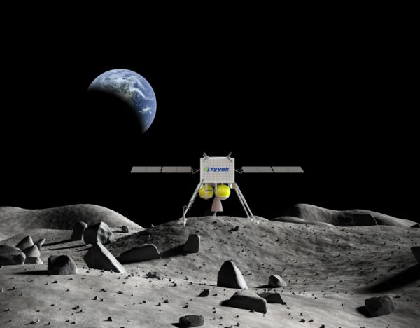 Vizualizace lunárního landeru od firmy Tyvak Nano-Satellite Systems Inc.